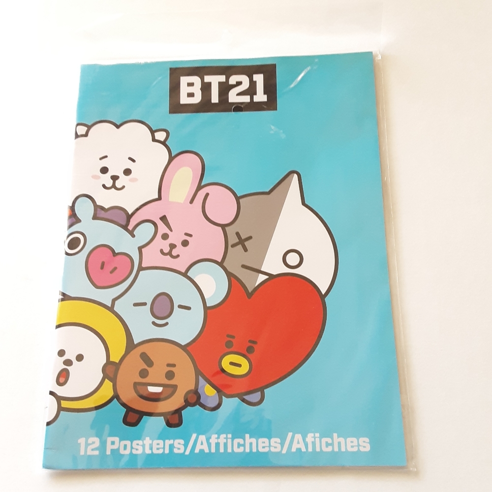 BT21 Official Line Friends Set Of 12 Posters Mini